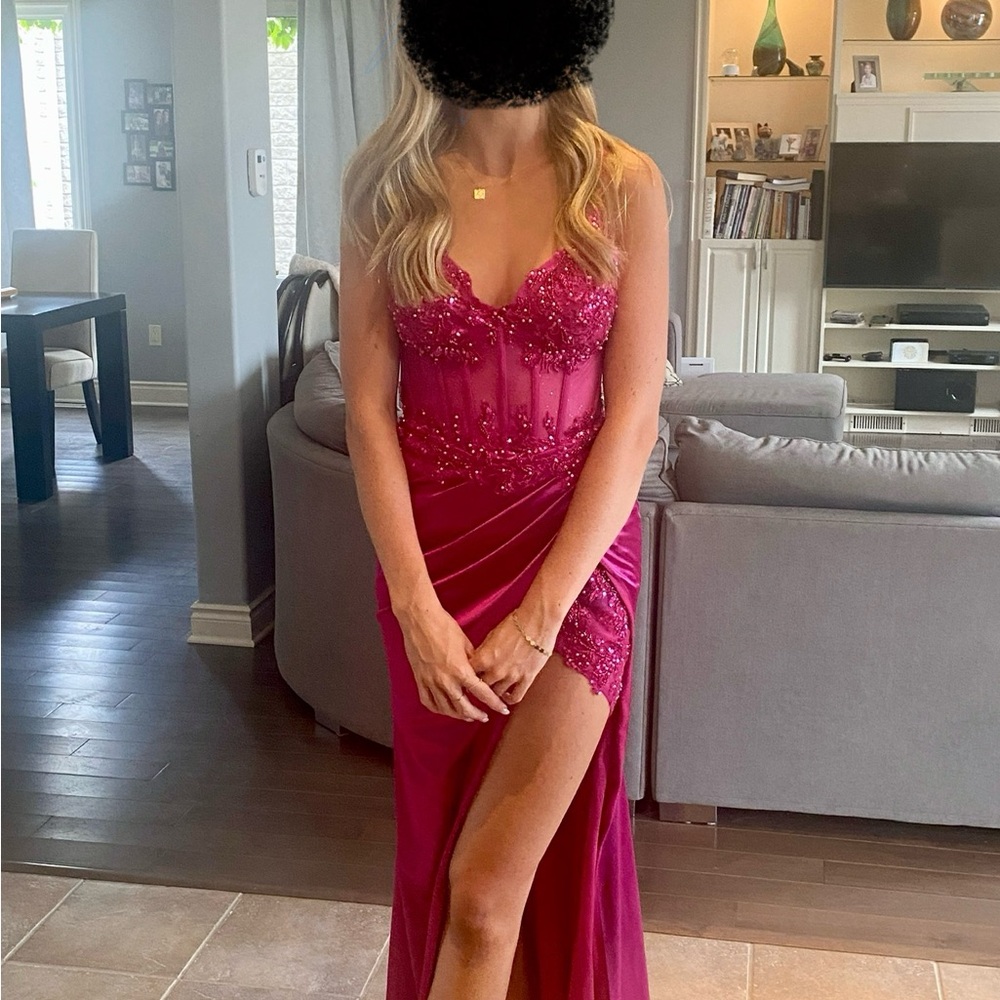 Elegant Pink Evening Gown